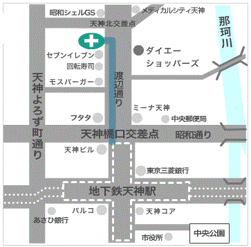 東京ノーストクリニック福岡院地図
